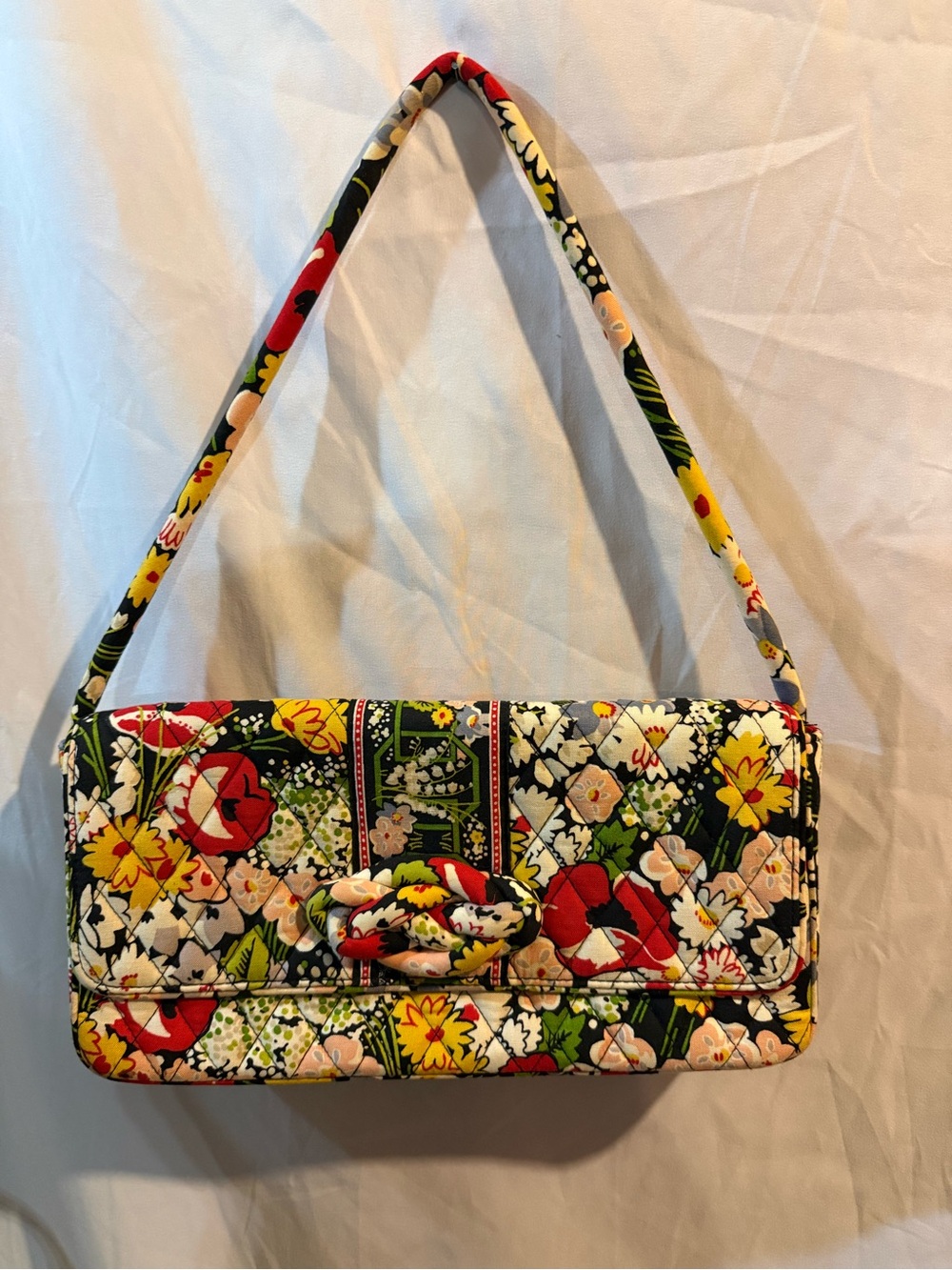 Vera Bradley Poppy Fiends Retired 2010 Knot Just A Clutch Shoulder Bag Purse NWT